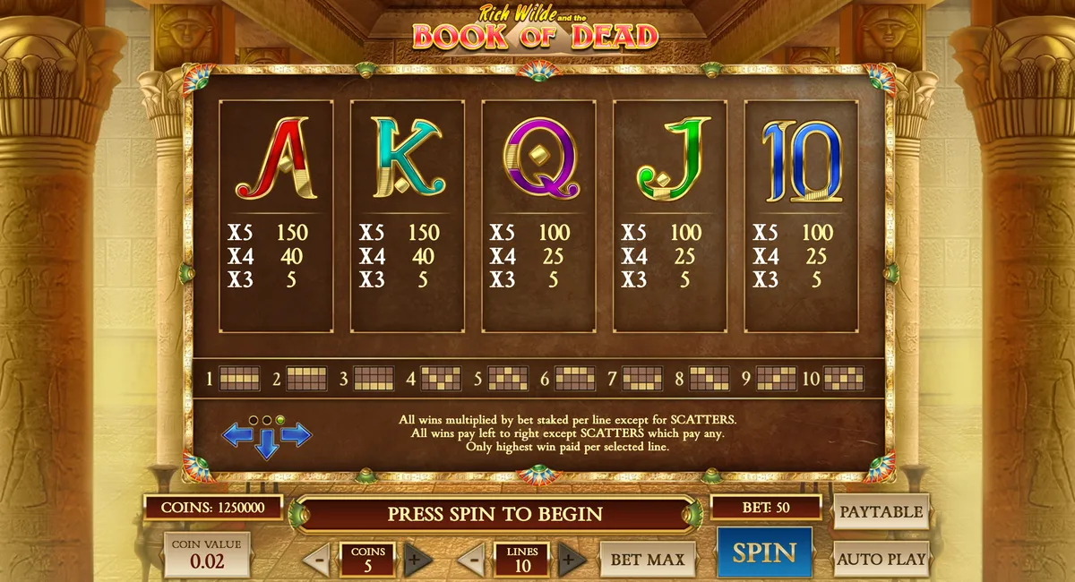 Book of Dead free spins feature