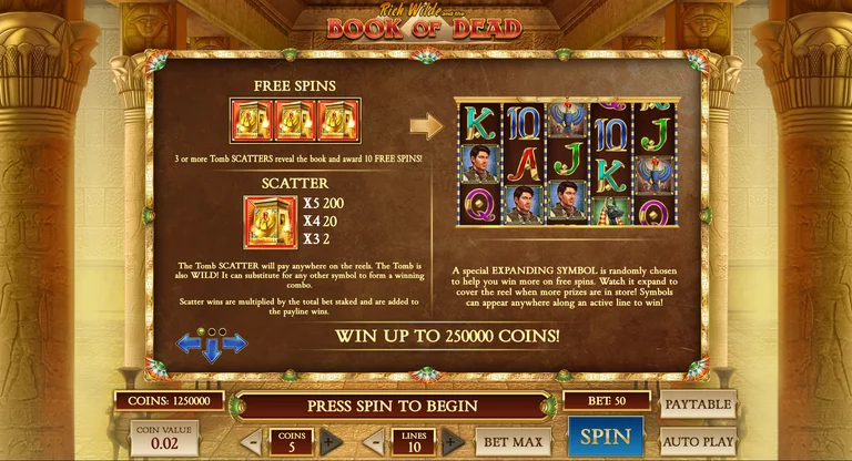 Book of Dead gameplay screenshot